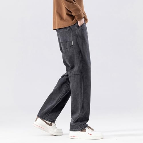 Jeans Pants Trousers Denim Spring and Autumn Men's High Street Retro Loose Haren Wide Leg Look Thin Floor4