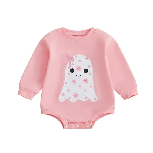Image of Rarjuiey My First Halloween Baby Girl Outfit Newborn Spooky Sweatshirt Romper Long Sleeve Bubble Jumpsuit Sweater Clothes