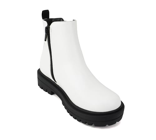 Soda “PILOT-2” ~ Little Kids/Children/Girls Lug Sole Elastic Gore Low Heel Chelsea Fashion Ankle Bootie w/Side Zipper4
