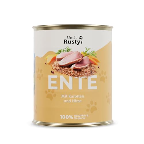 Uncle Rusty's Comida húmeda premium para perros, pato con zanahorias y mijo, 12 unidades (12 x 400 g)
