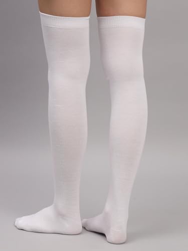 Image of TRAZO Women's Thigh High Socks Over the Knee High Knitted Casual Boot Socks, Striped Long Fashionable Stockings Pack of 1