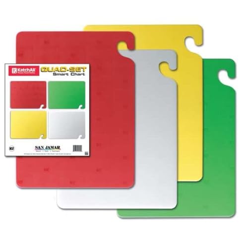 San Jamar Cutting Board Set,15x20 in,Assorted,PK4 CB1520QSGR - 1 Each