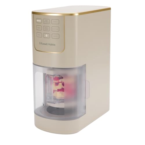 Russell Hobbs Ice Cream Maker [7 Auto Functions] Chill Luxe Stone (Ice Cream Sorbet Milkshake Gelato Frozen Yogurt & Mix-In Toppings 2 Tubs Respin Fast Processing Dishwasher Safe) 28750