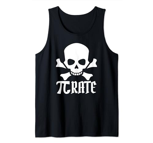 Pirate pi rate for pi day Funny Cool Math Geek Nerd Gift Tank Top