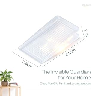 Clear Heavy-Duty Plastic Shims – Professional Leveling Wedges for Wobbly Toilets, Furniture, Washers & Commercial Equipment – Trim-to-Fit, Stackable, Non-Slip, Floor Protection(Clear 4 Pack)