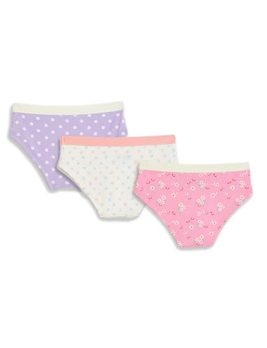 Image of Amazon Brand - Symbol Girls Assorted Prints Cotton Stretchable Briefs with Soft Waistband | Aged 3-14 Years (Available in Combo Pack of 3 and 6)