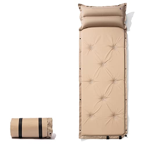 Colchoneta de dormir doble autoinflable con almohada, impermeable, compacta, ligera para acampar y mochileros