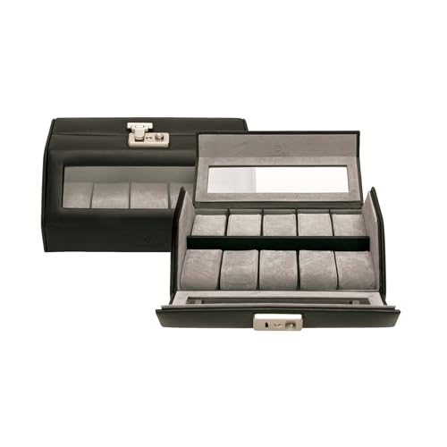 Windrose Uhrenkassette Nappa/schwarz (Vollrindleder)