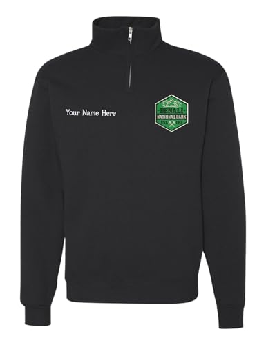 ALLNTRENDS Denali National Park Zip Collar Embroidered Sweatshirt