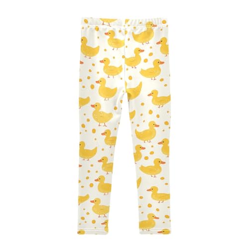 Yellow Duck Girls' Leggings Toddler Doodles Dots Kids Yoga Pants Dance Active Tights 4T2