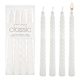 OIUAVYR 4 Stück Stabkerzen, Leuchterkerzen, Spitzkerzen, Haushaltkerzen, Dekorative Kerzen, Unparfümierte Kerzen, Rauchfrei Kerzen, Ideal Für Feiern, Partys, Geburtstage, Weihnachten, Cafés (Weiß)