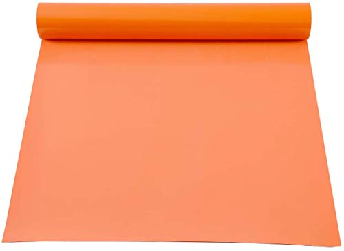 HIKENRI Vinile Termoadesivo per Tessuti 30.5×305 cm,Pellicola per Plotter in Vinile a Trasferimento Termico,Facile da Tagliare e Eliminare,Vinile Permanente per T-Shirt arancia