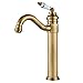 kisimixer Rubinetto Alto Lavabo Bagno Può Ruotare di 360 °Rubinetto Lavabo Bagno Monocomando in Ceramica Miscelatore Lavabo Bagno,Ottone Antico