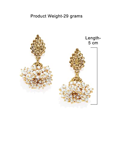Zaveri Pearls Antique Gold Tone Traditional Jhumki Earring For Women-ZPFK7450 - Image 5
