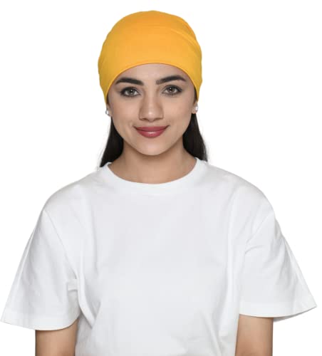 Image of The Headscarves Women Silky Soft Bamboo Viscose Sleep Cap for Hair Loss Chemo Headwear Skull Cap Free Size (Multicolor) (HS3 Multicolor)