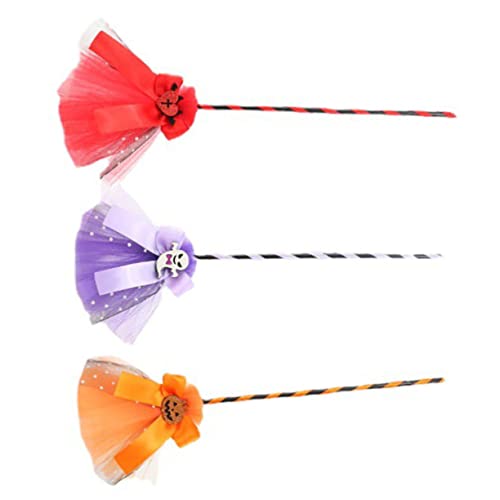 MOLUCKFU Realistic Broomstick Plastic Witches Broomstick for Halloween Kids' Party Decorations