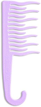 XO Curls Shower detangling hair comb , Wide tooth comb , Comb with hook for easy hanging in shower, Gentle on Scalp, Hair comb for with curly & wavy hair