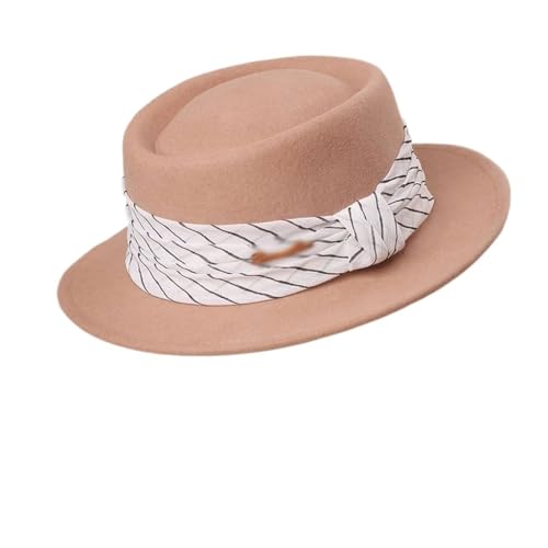 Chapeau melon en laine femme chapeau plat rétro de jazz