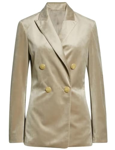 Blazer en Velours Femme Chic | Veste Bureau Travail à Double Boutonnage Col à Pointes