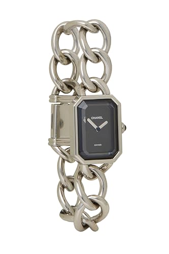 Pre-Loved Black & Silver Premiere Gourmette Watch Large, Silver