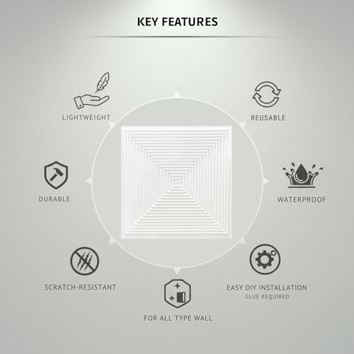 Image of Kayra Decor 3D PVC Wall Panels for Bedroom & Living Room | Line Design |White Color | 19.7 x 19.7 Inch | Pack of 18 | 48.42 Sq Ft