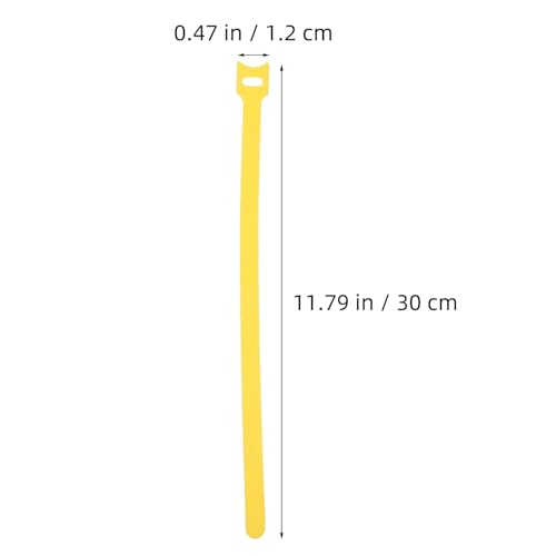 100 piezas Bridas de Gancho y Bucle para Cables, Organizador de Cables Resistente de Nylon Amarillo para Hogar, Oficina y Lugar de Trabajo miniatura 2