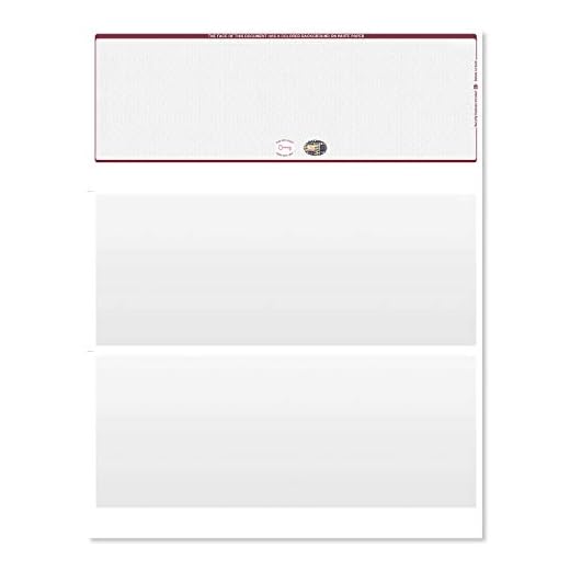 Blank Hologram Top Computer Checks, Blank Top Hologram Laser Checks with Perforated Vouchers, Qty. 250 Burgundy