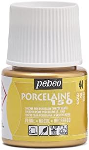 Pebeo Porcelaine 150 Ceramic Paint - Water-Based High-Gloss Color Paints for Porcelain, 45 ml Bottle, Gold
