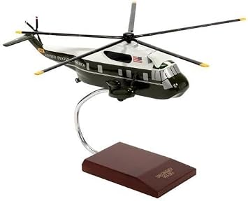 Sikorsky VH-3D Seaking Marine One Presidential Helicopter Model Scale 1/48 | handcrafted mahogany wood, hand-painted, helicopter model, desktop display, aviation gift