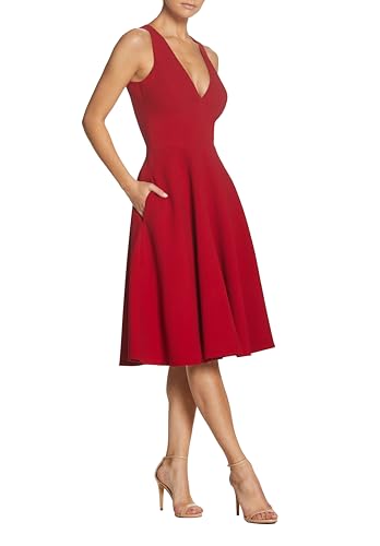 Image of Dress the Population Women's Catalina Solid Sleeveless Fit & Flare Midi Dress