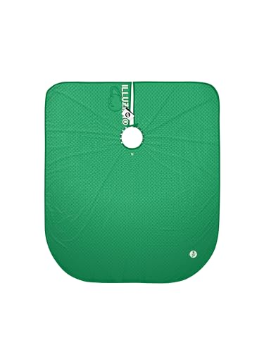 Illuzien Green Ski Mask PRO Barber Cape, Hair Cut Drape,