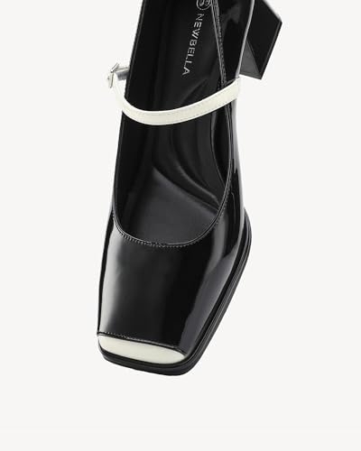 Mary Jane Shoes Low Heel Women's Pumps Shoes Square Cap Toe Adjustable Strap Pump Shoes Heels Classic Daily Office Dressy Shoes3