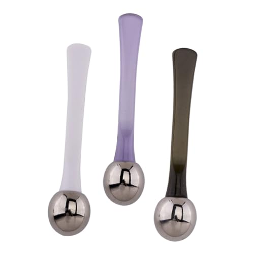Zerodeko Cuchara Masajeadora Para Crema De Ojos 3 Unidades Tamaño Portátil De Aleación De Zinc Barra Facial Para Aliviar Fatiga Ocular y Cuidado De Arrugas Uso Diario