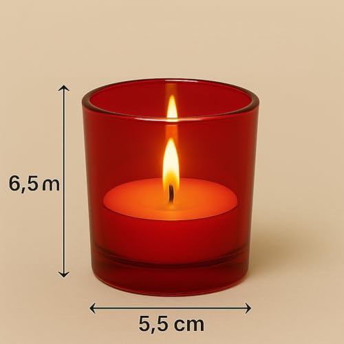 Image of Pure Source India Votive Glass- Pack of 6 | Decorative Tealight Holders with One Tea Light Candles for Home Decor, Diwali Decoration, Weeding Decor & Festive Lighting (Yellow)