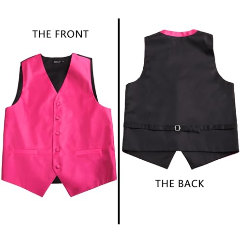 Mens Classic 2 Pcs Solid Color Satin Suit Vest Set2