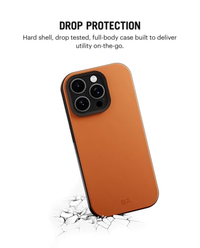 Image of DailyObjects Leatherite Case for iPhone 14 Pro Compatible with MagSafe Wireless Charging | Tan-Grey Hybrid Magnetic Back Cover