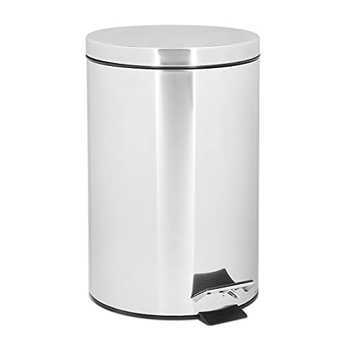 Relaxdays 10020377 Pattumiera a Pedale, in Acciaio Inox e Materiale Sintetico, Secchio...