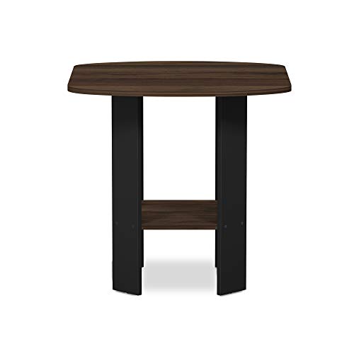 Image of FURINNO Simple Design End /SideTable, 1-Pack, Columbia Walnut /Black