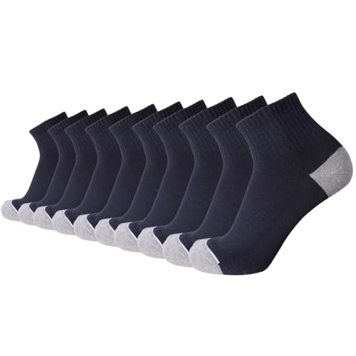 EnerWear 10P Pack Unisex Cotton Moisture Wicking Cushion Ankle Socks