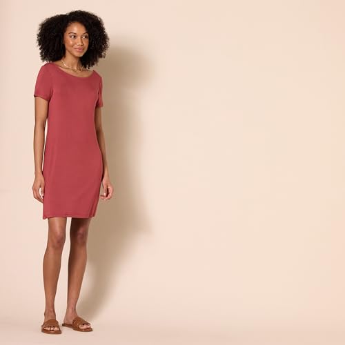 Image of Amazon Essentials Women's Jersey Regular-Fit Ballet-Back t-Shirt Dress (Previously Daily Ritual)