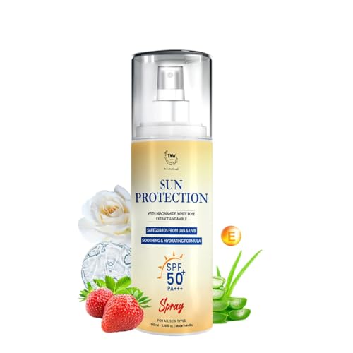 TNW-THE NATURAL WASH Sunscreen Spray | Face & Body Sunscreen for Men & Women | SPF 50 with Niacinamide & White Rose Extract | For Sun Protection Against UVA/UVB | With SPF 50 & PA+++