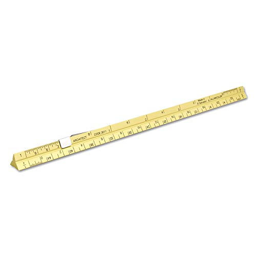 Image of Alumicolor Aluminum Architect Pocket Scale With Clip, 6IN, Gold