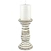 Stonebriar Decorative Worn White Wooden Pillar Candle Holder, Coastal Home Decor, Ocean Inspired Designs for Wedding Decorations, Parties, or Everyday Home, Large 8 Inch