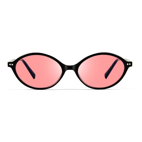 Image of Fluorescent-41 Pink Tinted Blue Light Blocking Glasses for Migraine, Light Sensitivity, Photophobia JF5002
