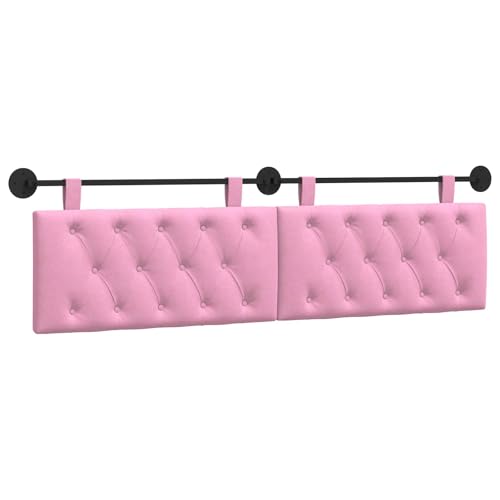 vidaXL Cabecera Colgante Montaje en la Pared Rosa 170 x 55 x 7 cm Tela, Cabecero Rectangular de Tela para Dormitorio, diseño Moderno Colgante, Respaldo Acogedor y Suave, eficiente en Espacio