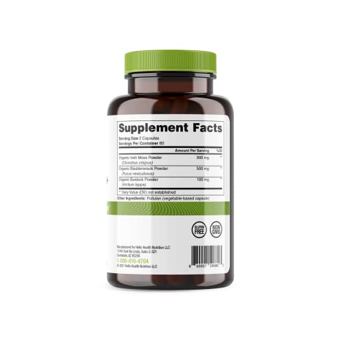HELLO HEALTH Sea Moss Capsules with Bladderwrack & Burdock (120 ct) — view 8