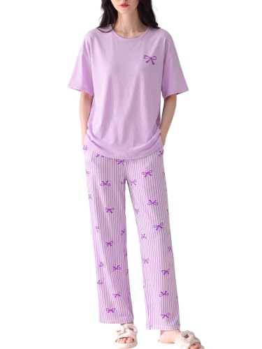 Image of Louis Luxe Cotton Blend Womens Korean Night Dress || Full Pyjama Set || Korean Nightsuit || Women Nightwear ||Round Neck Full Sleeve Nightsuit || Loungewear || Everyday Nightdress (ND-09)