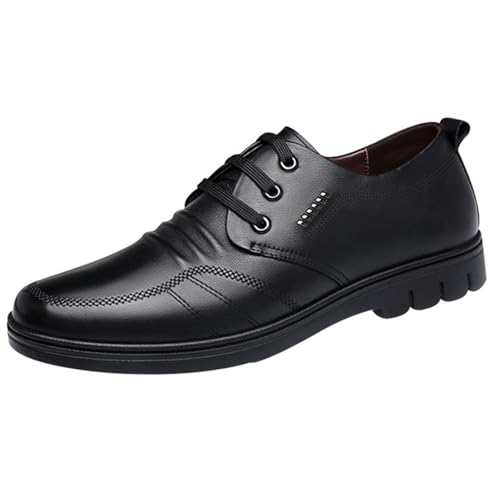 YZABEL Men's Oxfords Men's Dress Shoes Lace Up Oxford Shoes Lug Sole Non-Slip Platform Business Meeting Office Work Shoes