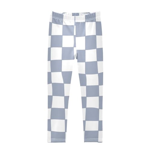 Blue Checkered Gray Plaid Little Girls Shorts Cotton Cartwheel Shorts Skater Pants Under Dress