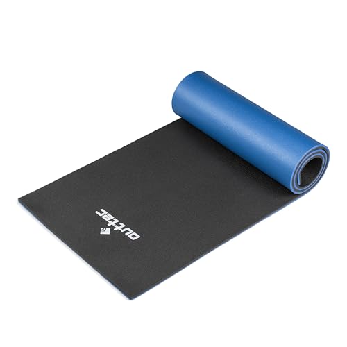 Outtec 2-Lagen-XPE-Isomatte Touristen Matte-XPE-Schaum-Isomatte-Zeltmatte 1,2cm dick Schlafmatte-Camping Survival Faltisomatte–Campingunterlage Perfekt für Outdoor-Aktivitäten,Schawrz-Blau,180x50 cm